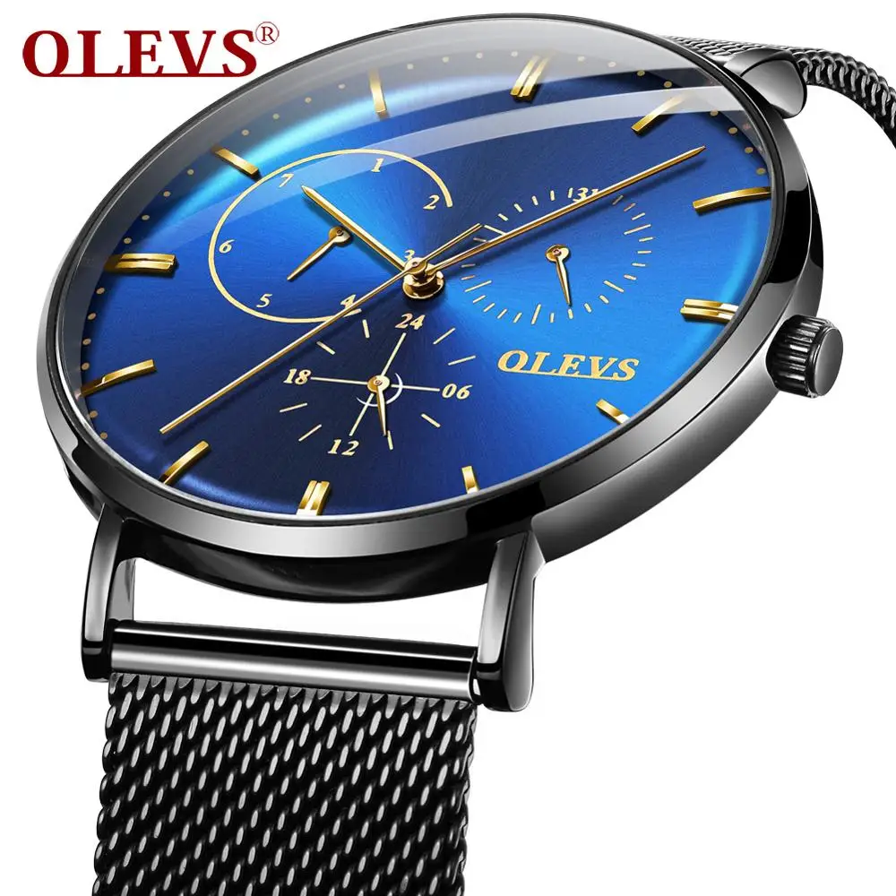 

OLEVS Luxury 5880 Japan Quartz Movement Sport Men Steel Mesh Watch Strap OEM Supply From Factory Watch