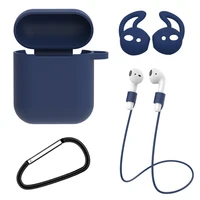 

Promotion headphone accessories set silicone earphone case cover anti lost strap with D carabiner hook