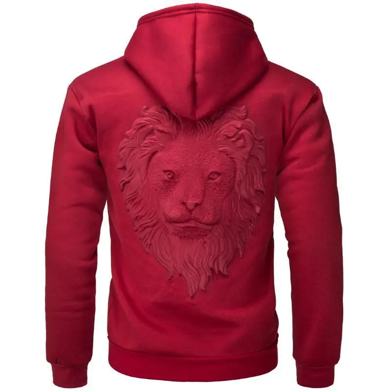 

2021New style 3D lion head casual pullover sweatshirt mens hoodie, Customized color