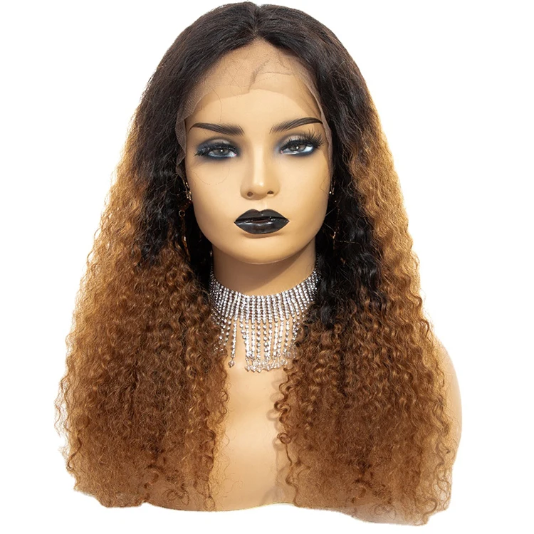 

Lace Front Brazilian Wigs Human Hair Long Wigs African Kinky Curly Ombre Brown Peruvian Wigs HD Lace Front Virgin Human Hair