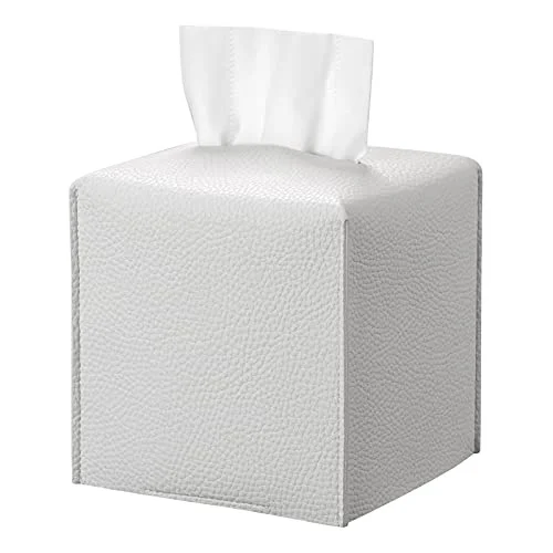 

2022 Tissues Box Cover Leather Square Tissue Box Holder paper box for car office bedroom