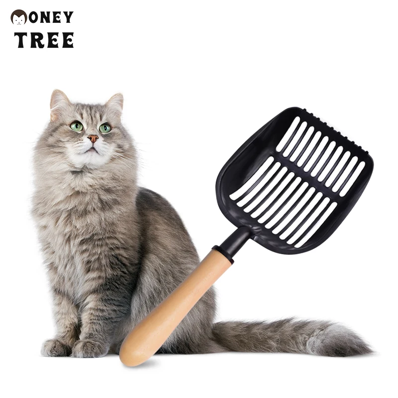 

Scoop free cat litter box Clean cat poop cat litter shovel spoon, Black