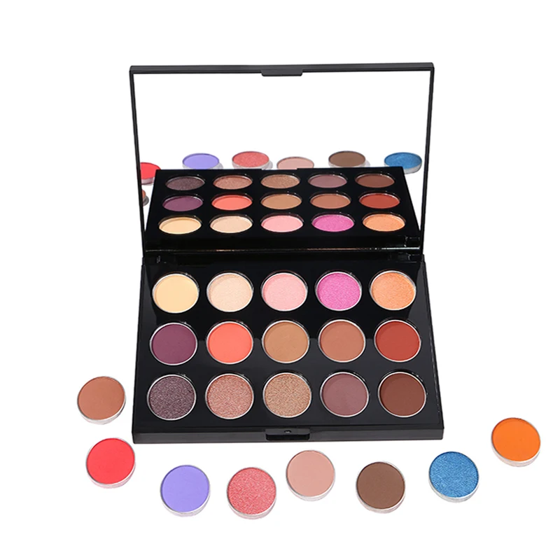 

OEM Logo Latest acrylic Vegan Makeup Private label 15 colors eyeshadow palette