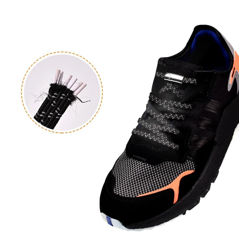 

Quick Easy Lock reflective Shoelaces No tie color sports Shoe Laces magnetic lock Lazy Laces Lazy Magnetic Lock Shoelaces