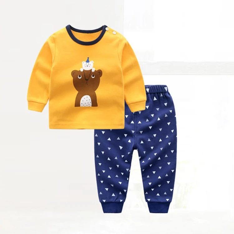 
Autumn winter 1 to 5 years old girl boy pajamas cotton print kids nightwear 