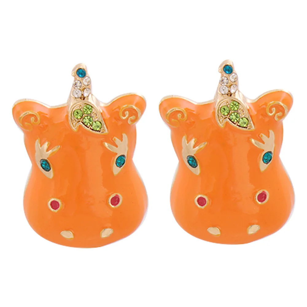 

MSYO Cute Color Rhinestone Earrings Cartoon Horse Earrings For Women