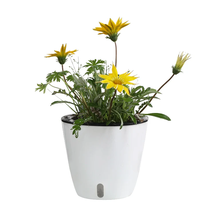 

For Sale White Plastic Flower Pots Self Watering Home Decor Biodegradable Plastic Flower Pots