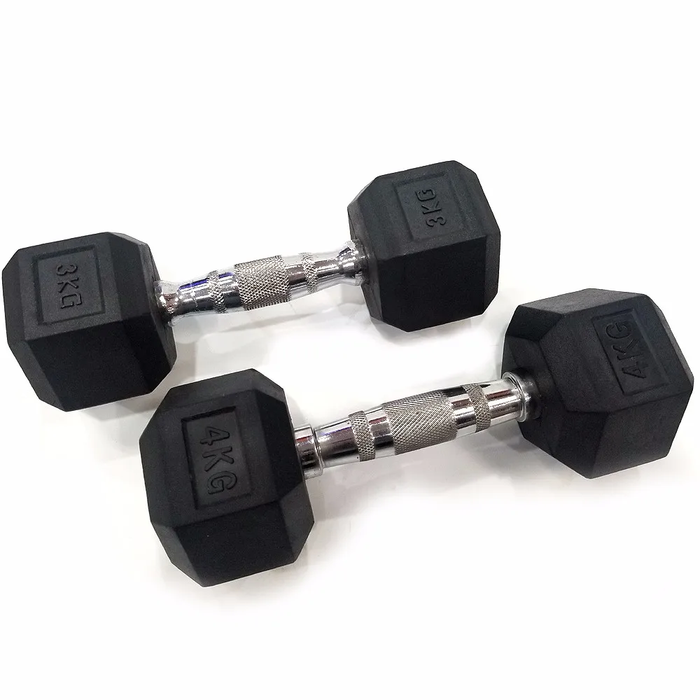 

Rubber Encased Hex Dumbbell Fixed Coated Dumbbells for Sale HJ-00068