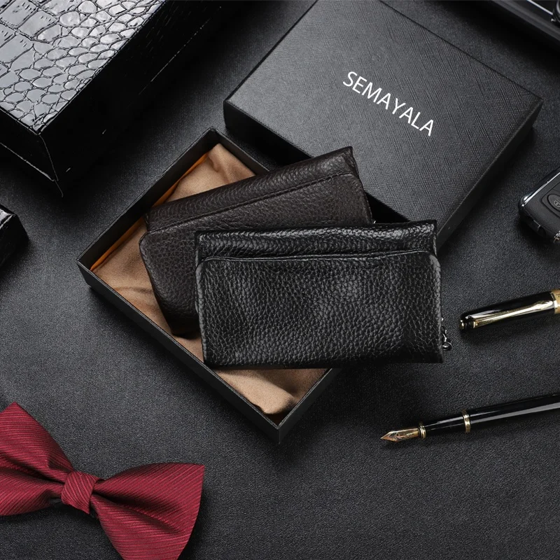 

Money Wallet Multi-function Genuine Leather Money Bag Leather Wallet Key Pouch Bag Card Wallet For Shopping Travel Business, As pictures
