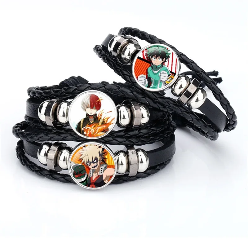 

Anime My Hero Academia Bracelet Personalized Leather Braided Bracelets
