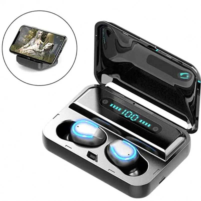 

8D Stereo 2000Mah F9-5 True Wireless F9-1 Mini Bass Earbuds F9 With Charging Case Lcd Display Headphone