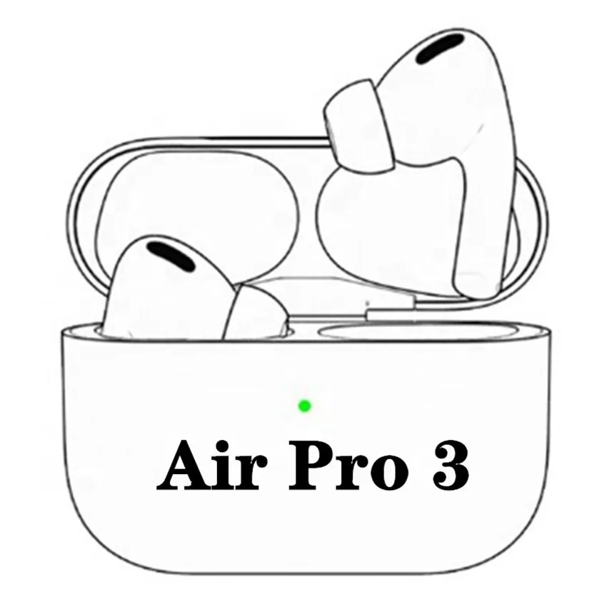 

airpro Gen 3 GPS Rename Air Pro TWS Wireless Earphones Air 3 Pro Pod Headphones With valid serial number Free shipping, White