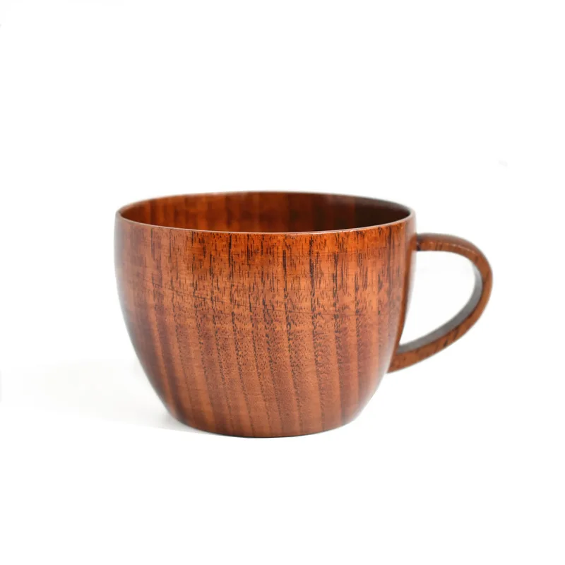 

Reusable Takeaway Modern Wooden Coffee Cup Natural Handmade Wooden Cup with Handle