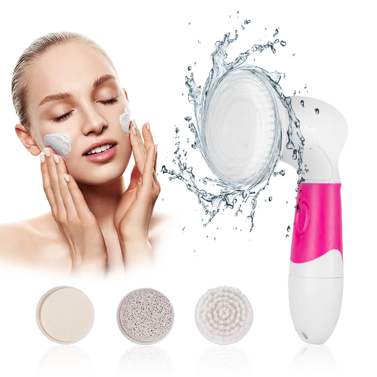 

deep pore 4 in 1 portable body exfoliator brush private label Electric Facial Cleansing Brush, Customized color