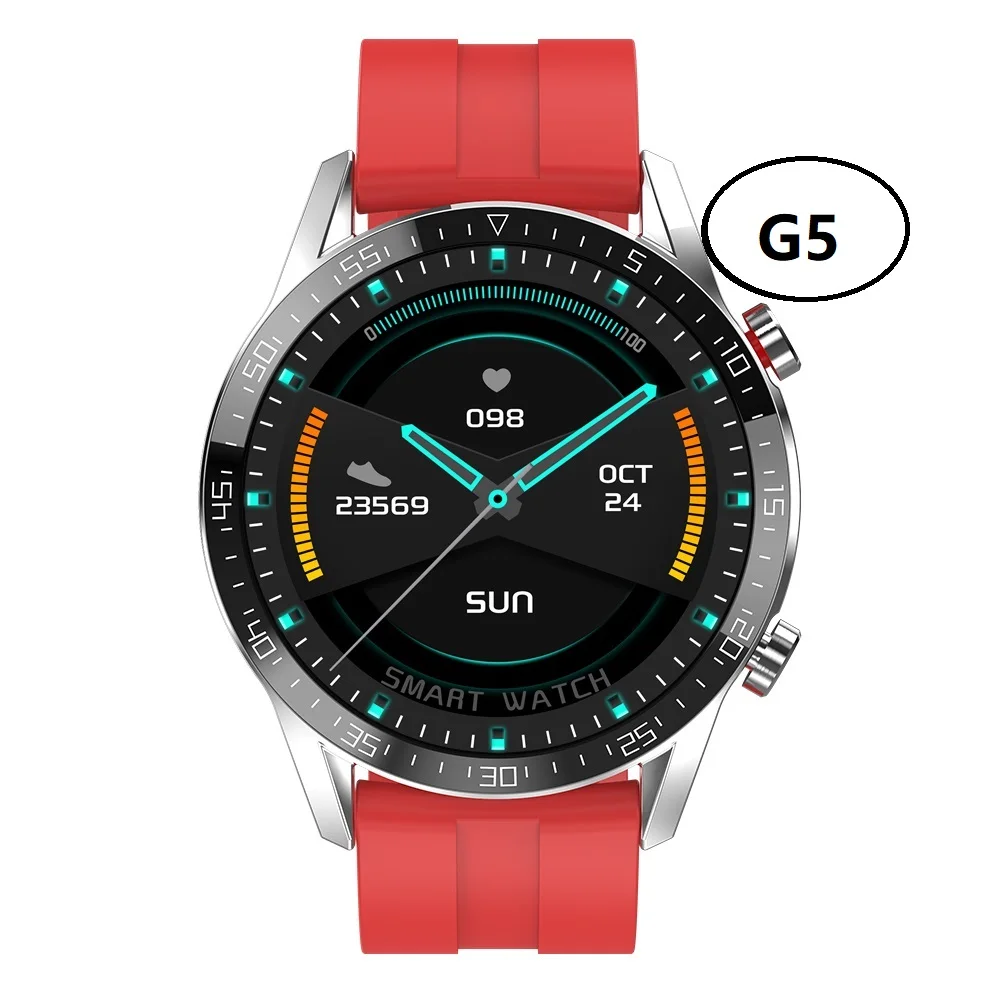 

G5 android Amoled touch screen ECG PPG Heart Rate Blood Pressure reloj smart watch IP68 Waterproof 2021