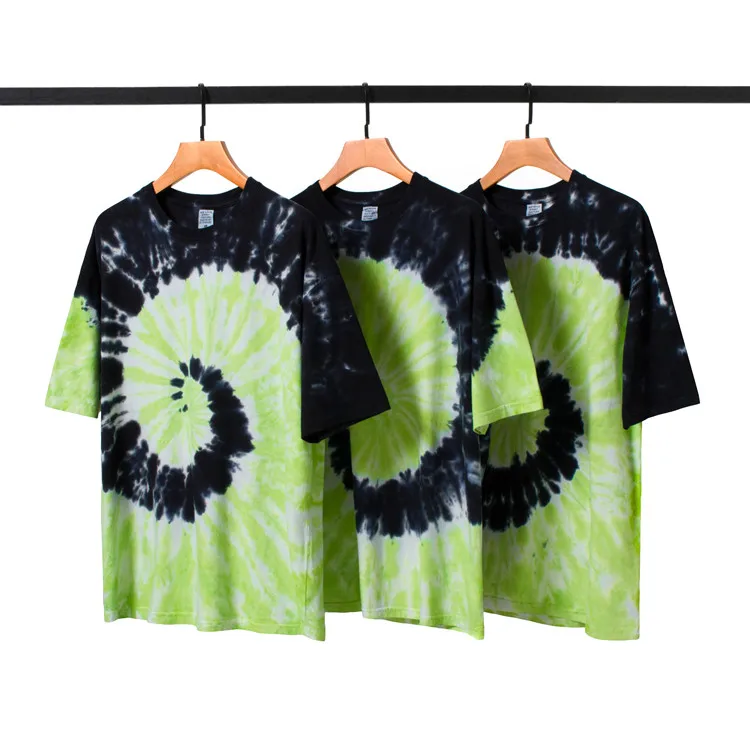 
2020 Fashion OEM Casual Loose 100% Cotton Men Tie Dye Vintage Custom T Shirt Men Clothes 