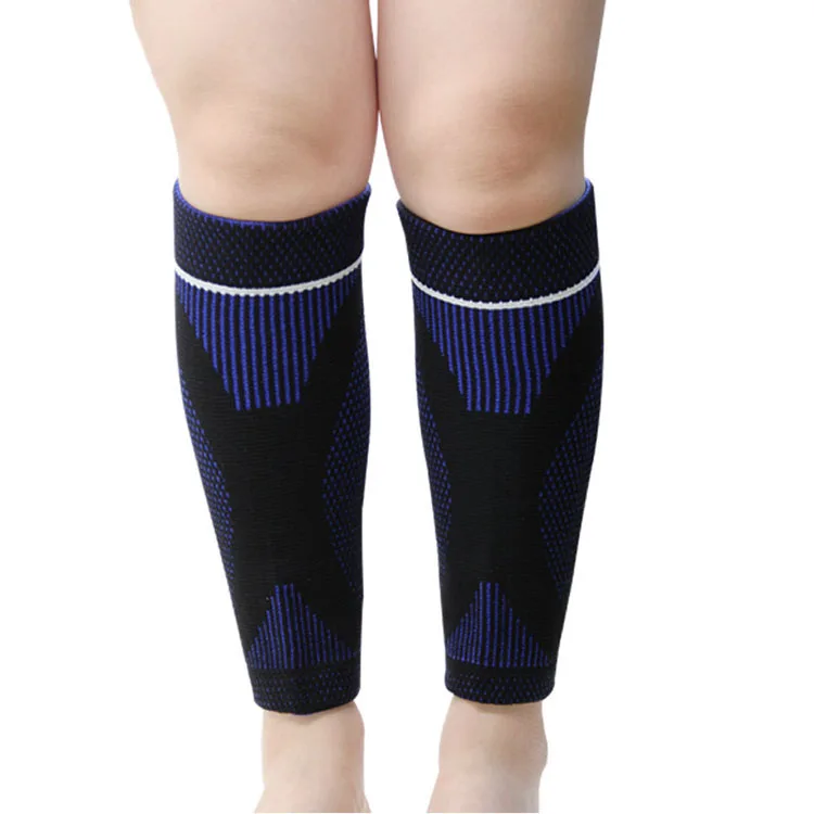 

Three-color three-dimensional braided Calf Guard for sports and fitness, Black blue red