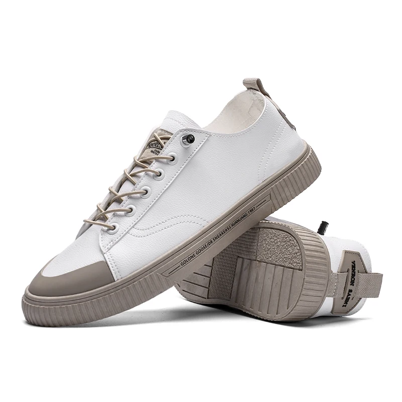 

Classic Soft Microfiber Upper Casual Sneakers With Custom Label Sneakers For Men, Black and white