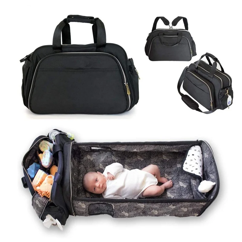 

Yasoomade BB008 Fashion Oxford Shoulder Outdoor Large Handbag Mommy Travel Duffel Diaper Bag with Bed, Black color,but we can as your request