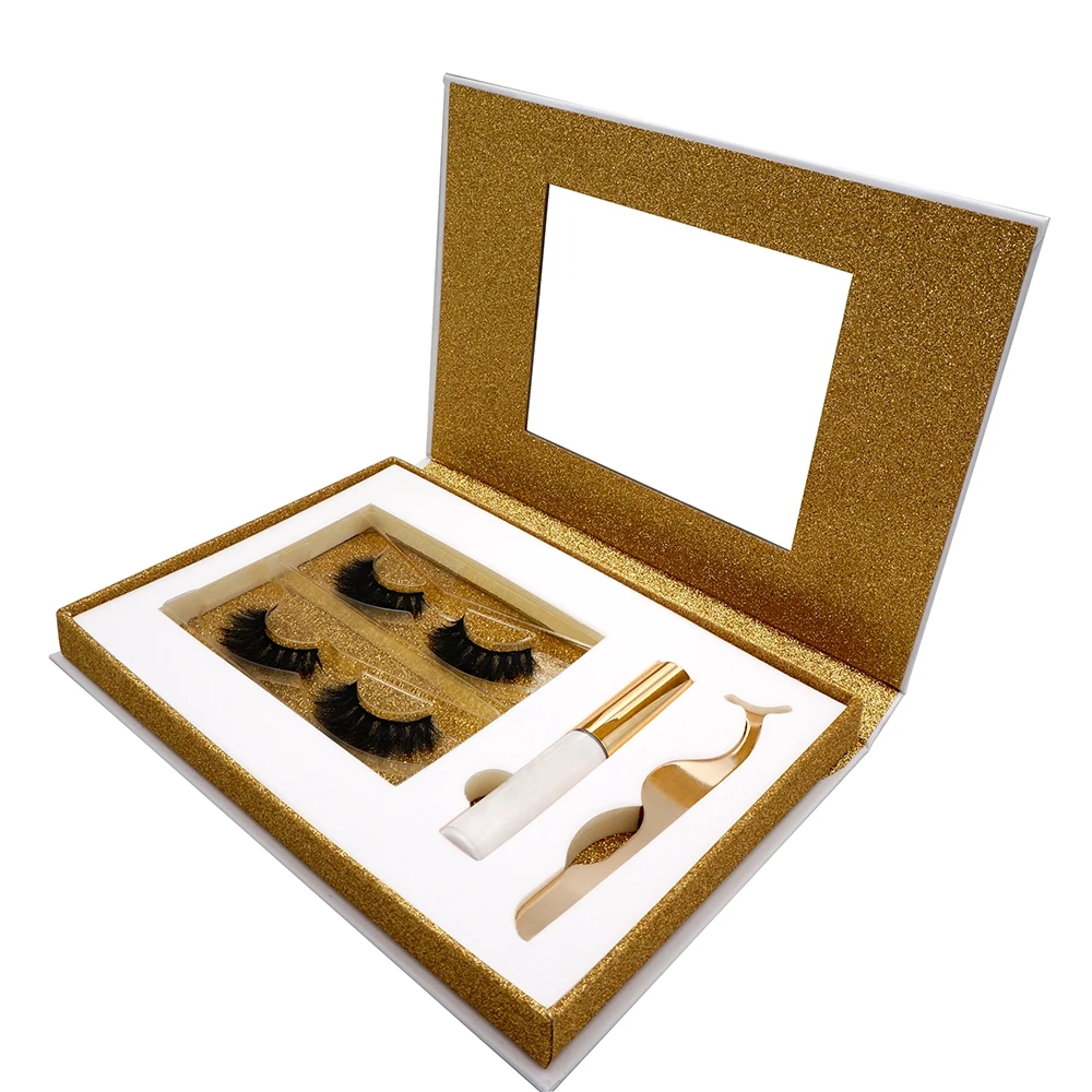 

customized packaging box 100% real faux mink natural eyelashes false