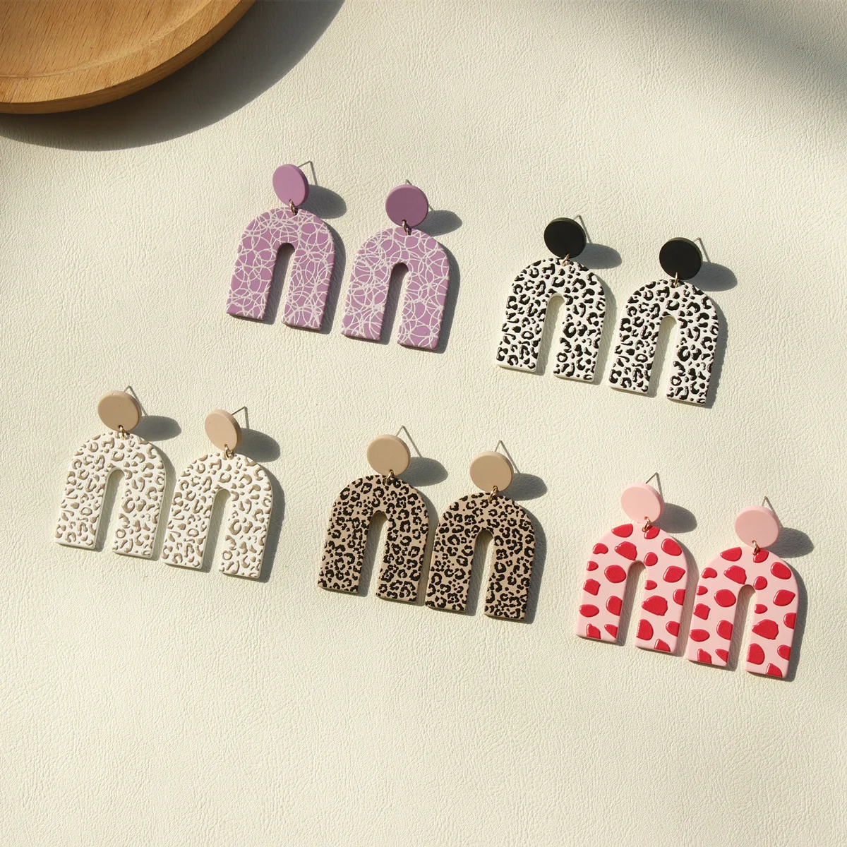Wholesale Polymer Clay Texture women luxury Fashion Jewelry Statement Dangle Drop Earrings