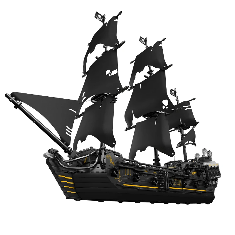 

Mould King 13111 Black pearl Queen Anne's Revenge Ship boat construction building block toys compatible 4195 4184