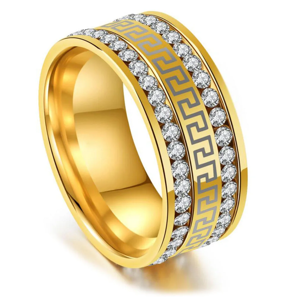 

laser engraved greek lock ring wedding rings jewelry jh wedding gold rings for woman, Custom color