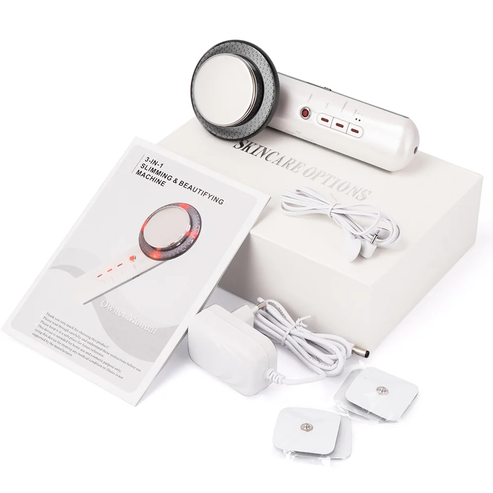 

3 in 1 slimming and beautifying machine Ultrasonic Infrared EMS Body Massager Device, White