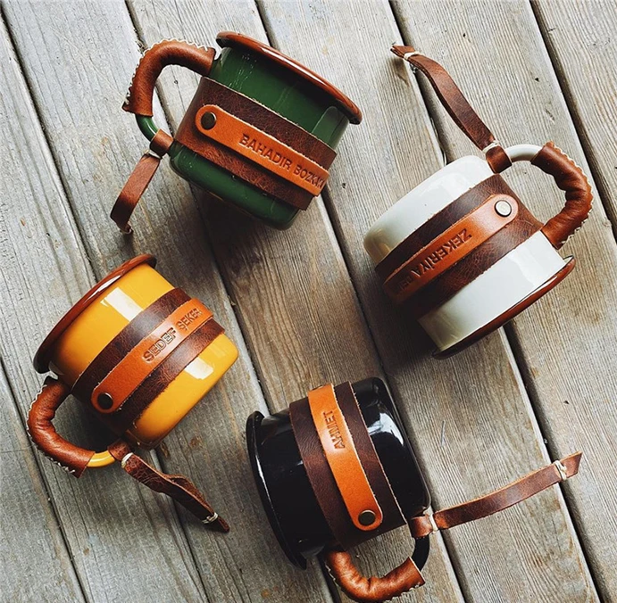 

High Quality Ceramic Tea Cups Mug Cup For Japanese, Brown white blue yellow