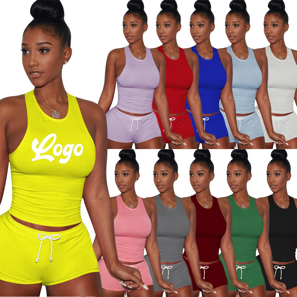 Summer Sleeveless Tank Top & Jogger Shorts Set