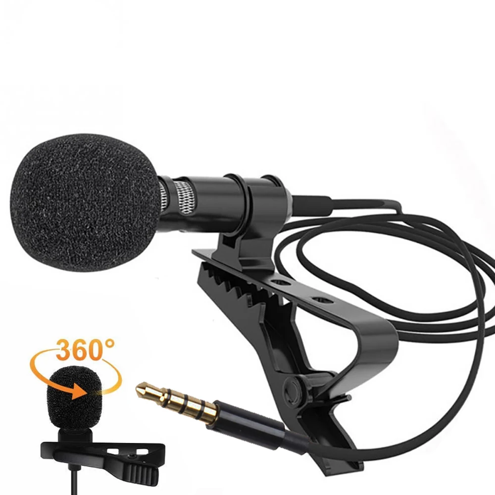 

1.5M Wired Mini 3.5MM Lavalier Mic Interview Clip Microphone for Phone Camera Smartphone Laptop Microfono Profesional Lavalier