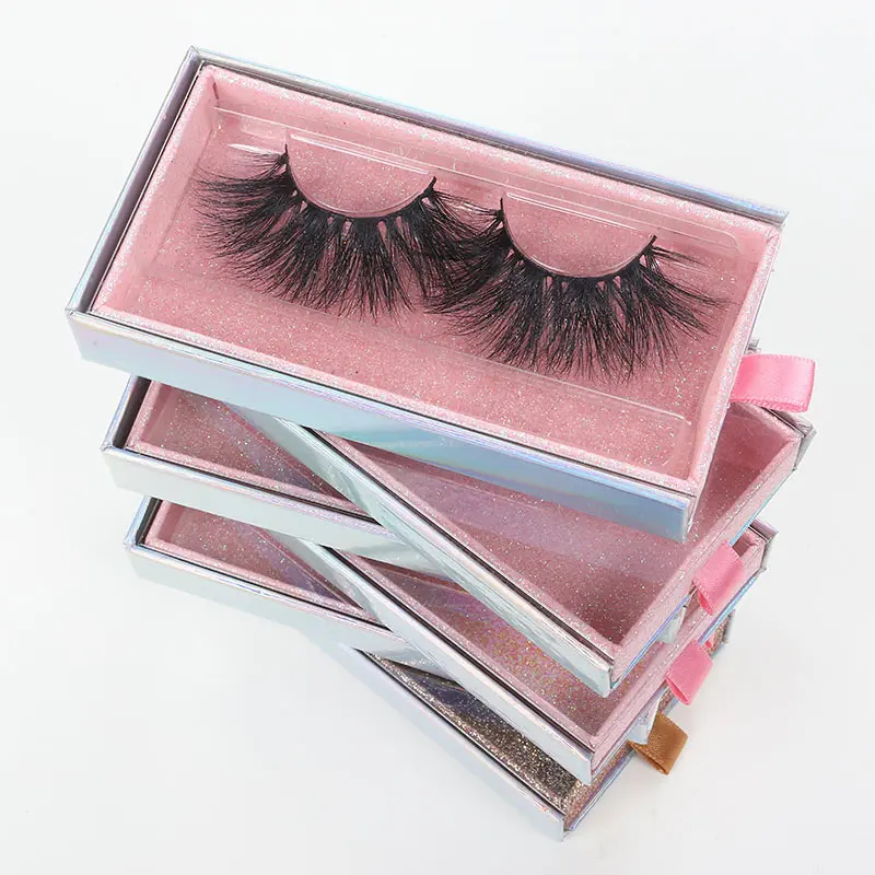 

fluffy natural full strip lashes wholesale real 3d 25mm mink eyelashes customized packaging box with logo thick other eyelashes
