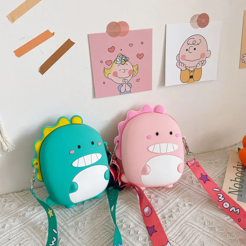 

3D Cute Cartoon Dinosaur Shoulder Storage Bag Kids Coin Card Cosmetics Purses Handbags