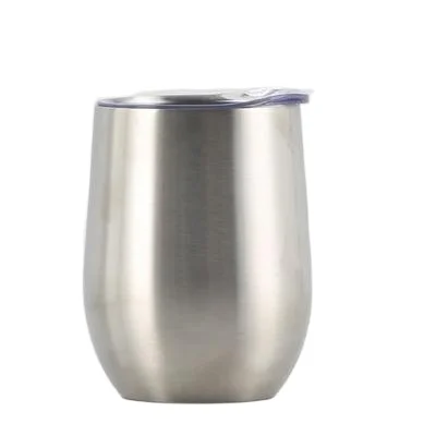 

12oz Amazon top seller double wall stainless steel custom wine tumbler insulated vacuum egg shape mugs with leak proof lid
