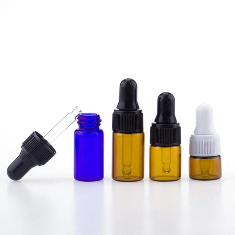 

wholesale empty 1ml 2ml 3ml clear amber glass tube mini perfume essential oil sample bottle for cosmetic packaging