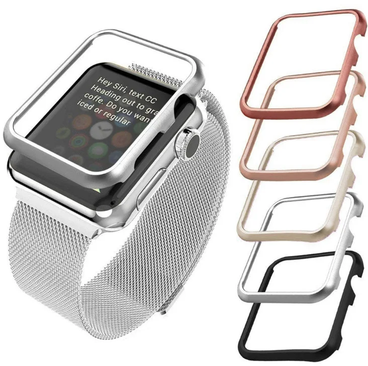 

Metal Frame Cover For Apple Watch Case 40/44mm Electroplating Aluminum Alloy Frame watch protective case shell, Siliver, ,pink ,gold, black,etc