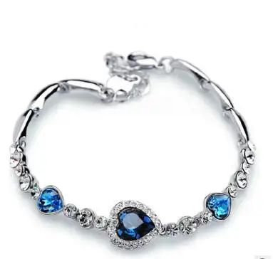 

Fashion Bracelet Hot Wedding Female Crystal Bracelets For Women Luxury Temperament Fine Jewelry Gift, Pink, blue