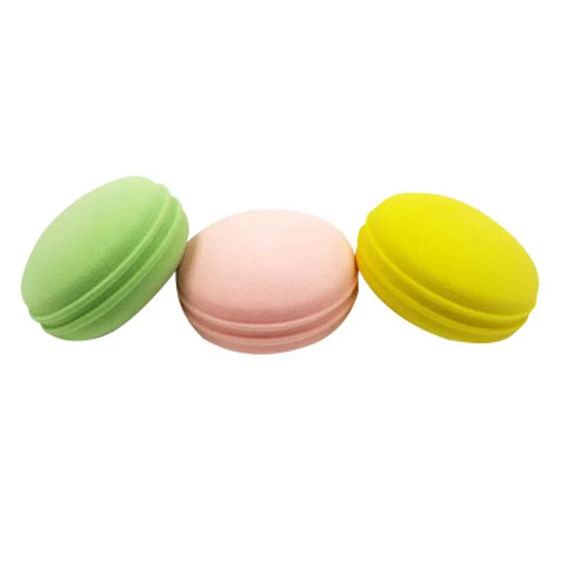

New Best Selling Macaron Shaped Makeup Sponge Blender, Yellow/pink/green