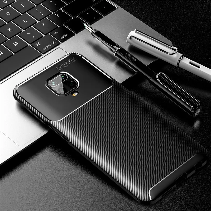 

For Xiaomi Redmi Note 9S Case Carbon Fiber Silicone Bumper Soft TPU Protector Cover for Redmi Note 9 Pro Max Poco M3 Phone Cases