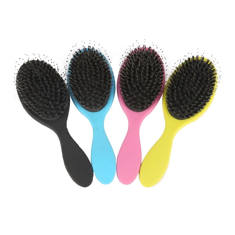 

SAIYII Customized Professional Custom Logo Natural Paddle Boar Bristle Hair Extension Wig Brush, Yellow,blue,purple,pink,black,white,grey,green