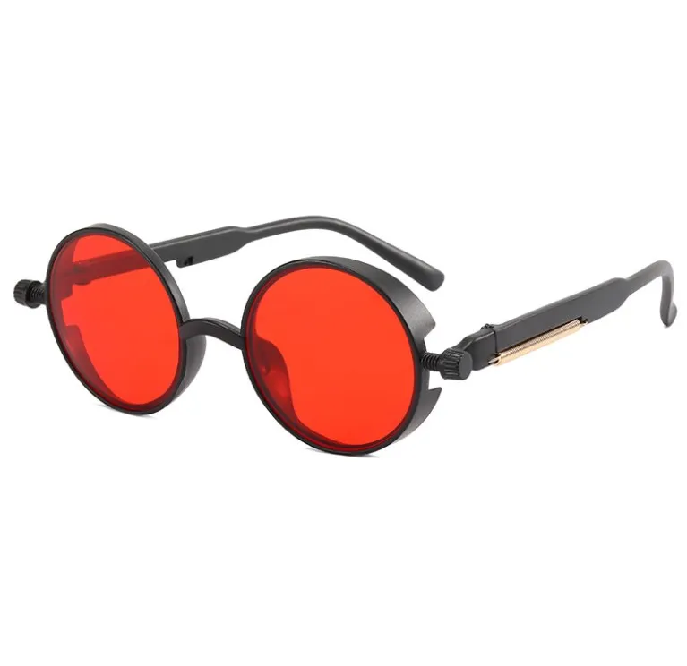 

2021 cross border new retro personality small round frame European and American hip-hop sunglasses Gothic style sunglasses
