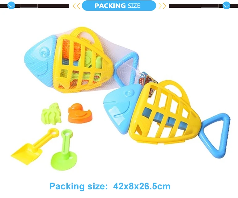 Eco plastic fish shape beach sand toys play set for kids.jpg