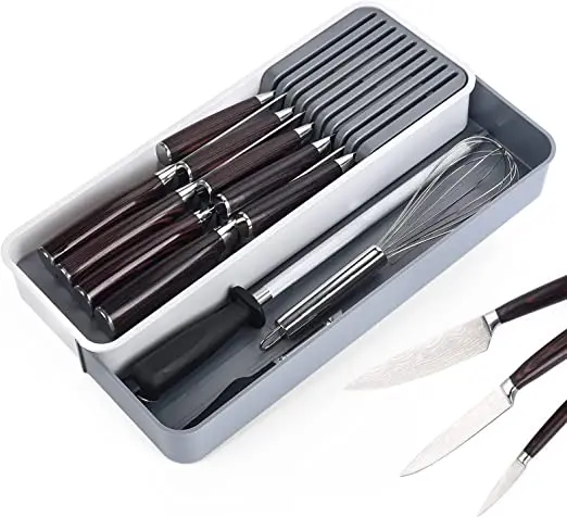 

Expandable Kitchen Knife Drawer Organizer Tray
