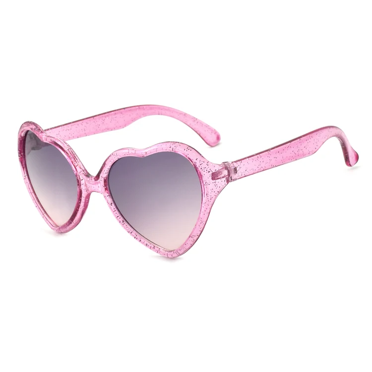 

DOISYER Transparent frame sun summer glasses pink love heart uv 400 protection kids sunglasses for girls