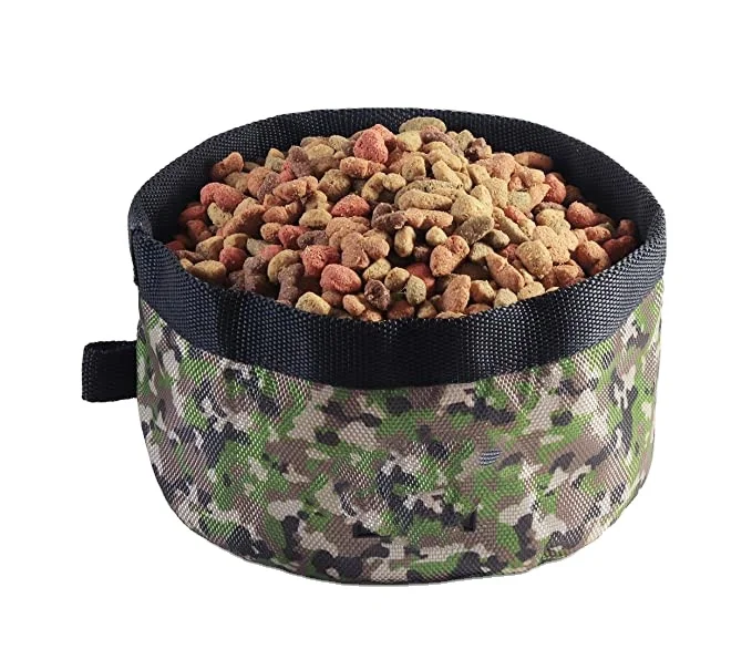 

Collapsible camouflage Dog Bowl Custom Portable Dog Water And Food Bowls Waterproof Fabric For Travel Hiking Gear, Customized color