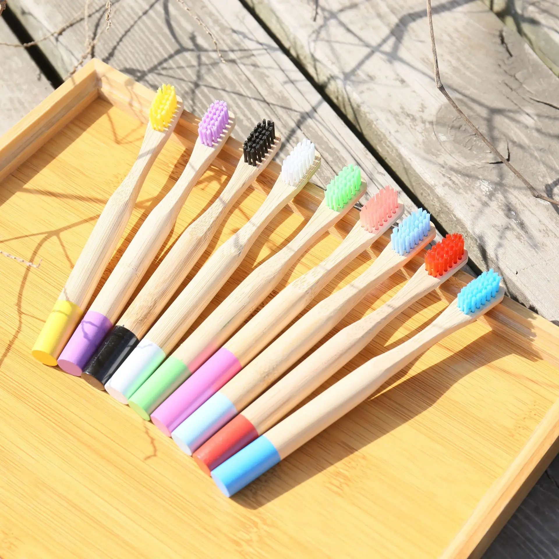 

wholesale child soft nylon bristles eco friendly recyclable round handle kids bamboo toothbrush, White, yellow, red, purple, green, blue, black, pink, sky blue