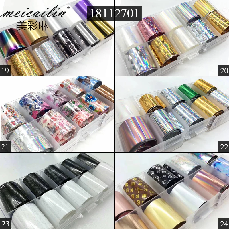

rainbow colorful star sky nail transfer foil sticker for nail art