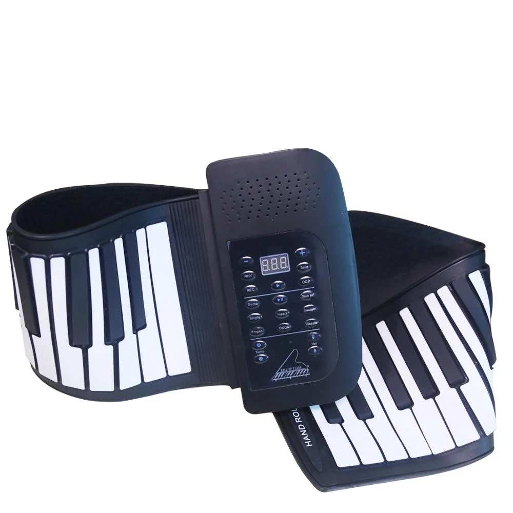 

PA61 61 Keys Portable Digital Keyboard Electric Foldable Hand Roll Piano, Black