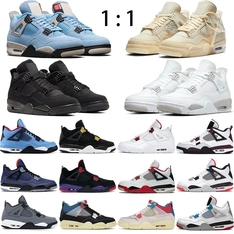 

NEW Basketball Shoes women High quality OG 4 retro 4s Bred Black University Blue Fire Red men's fashion sneakers 4