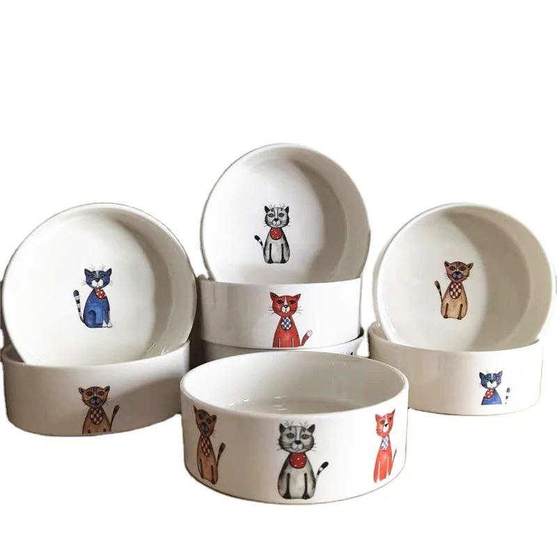 

Wholesale Custom Round Grain Ceramic Cat Pet Water Food Dog Bowl, Sku01-sku02